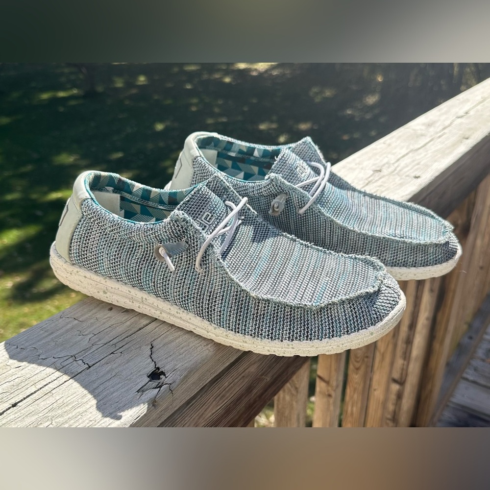 Hey Dude Wally Sox in Ice Grey and Teal